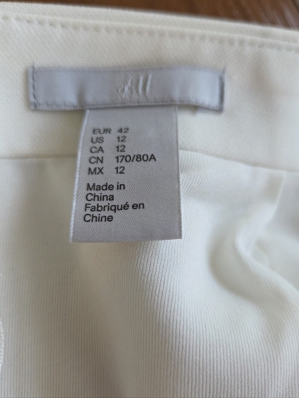 H&M Ivory Embroidered Openwork Mini Skirt 12 Boho Coquette Bridal - Picture 6 of 10